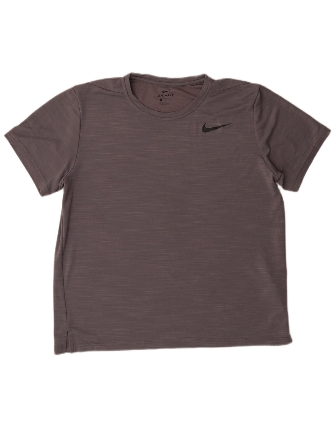 NIKE Womens Dri Fit T-Shirt Top UK 16 Large Gris Moucheté Polyester
