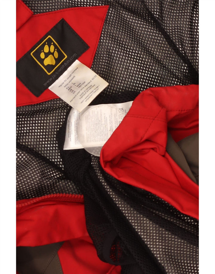 Jack Wolfskin Veste de Pluie Homme UK 40/42 Large Rouge Polyamide