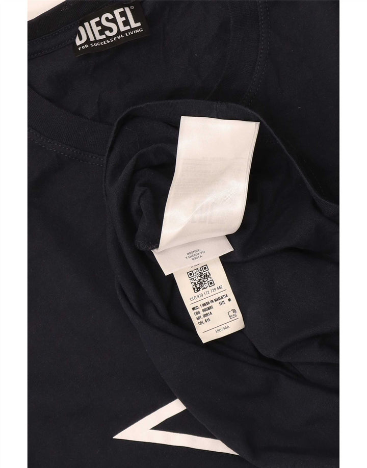 Diesel T-Shirt Graphique Homme Bleu Marine Moyen Coton