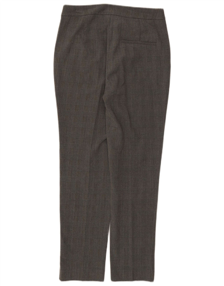 Zara Pantalon de costume slim pour femme Petit W26 L27 Gris à carreaux Polyester