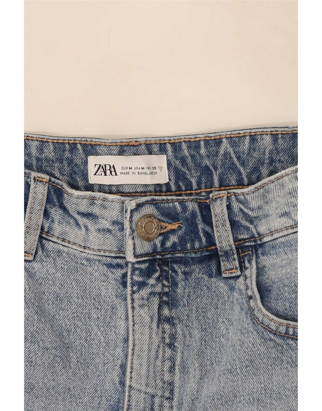 Zara Femme Jupe En Jean Moyen W28 Bleu