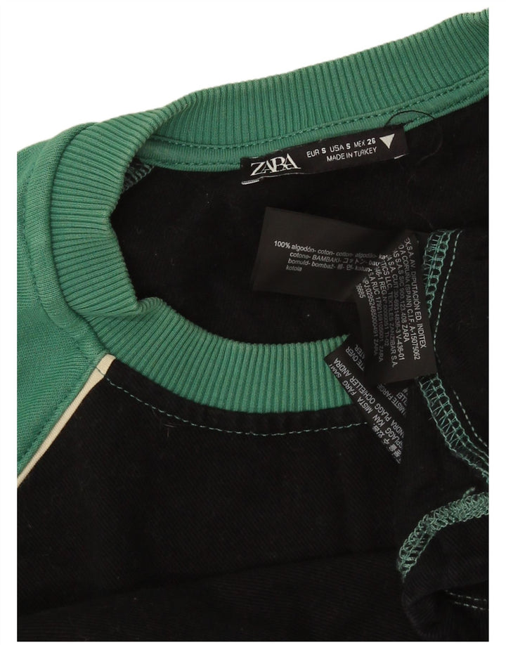 Zara Sweat-shirt surdimensionné pour femme UK 10 Petit color block noir