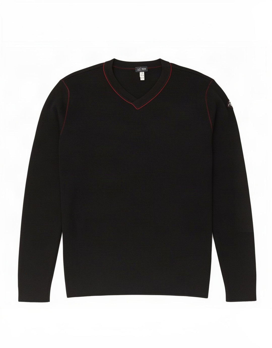 Armani Jeans Pull Col V Homme Laine Noir Moyen