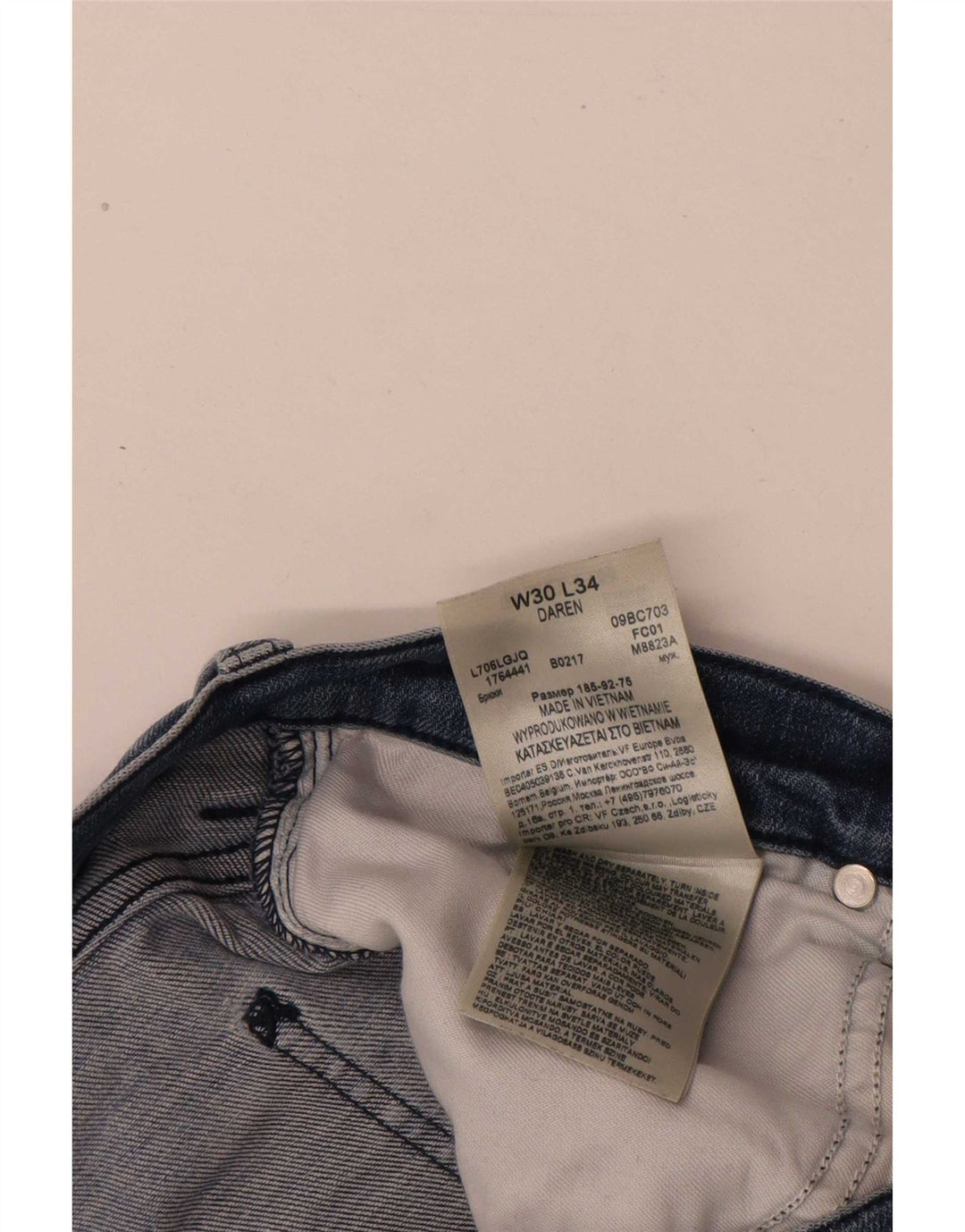 Lee Jean droit vieilli pour homme W30 L31 en coton bleu
