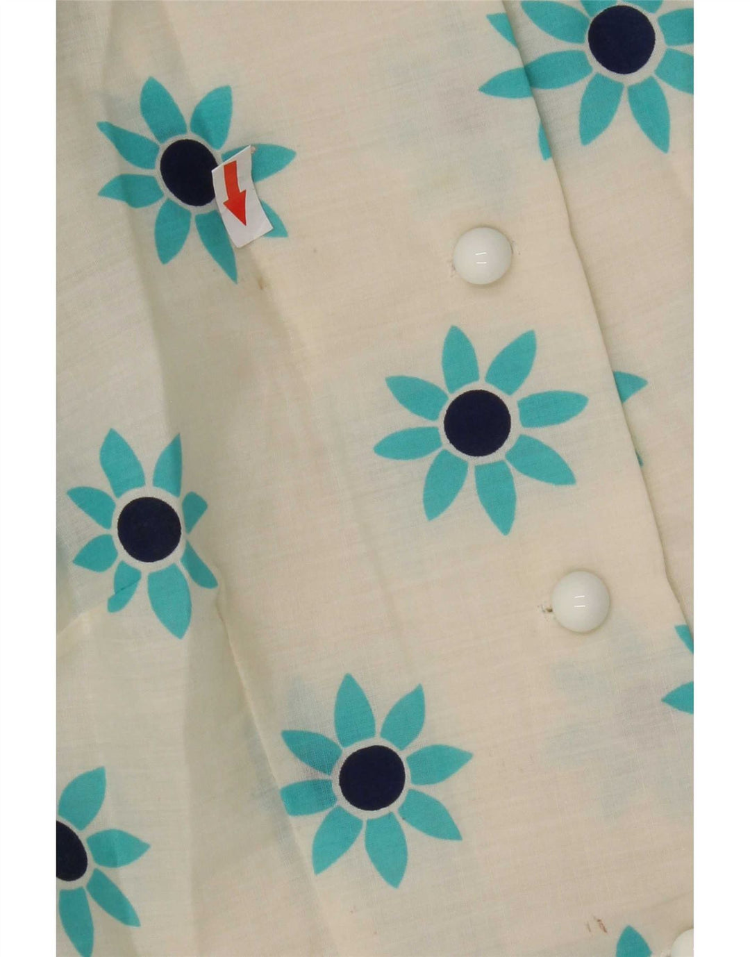 vintage Femmes Maxi Pull Chemise Robe UK 10 Petit Blanc Floral
