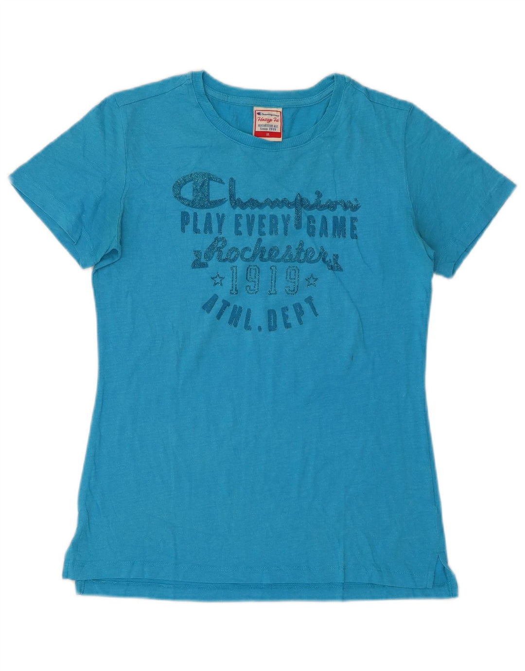 CHAMPION T-shirt graphique Heritage Fit pour femme UK 12 Bleu moyen