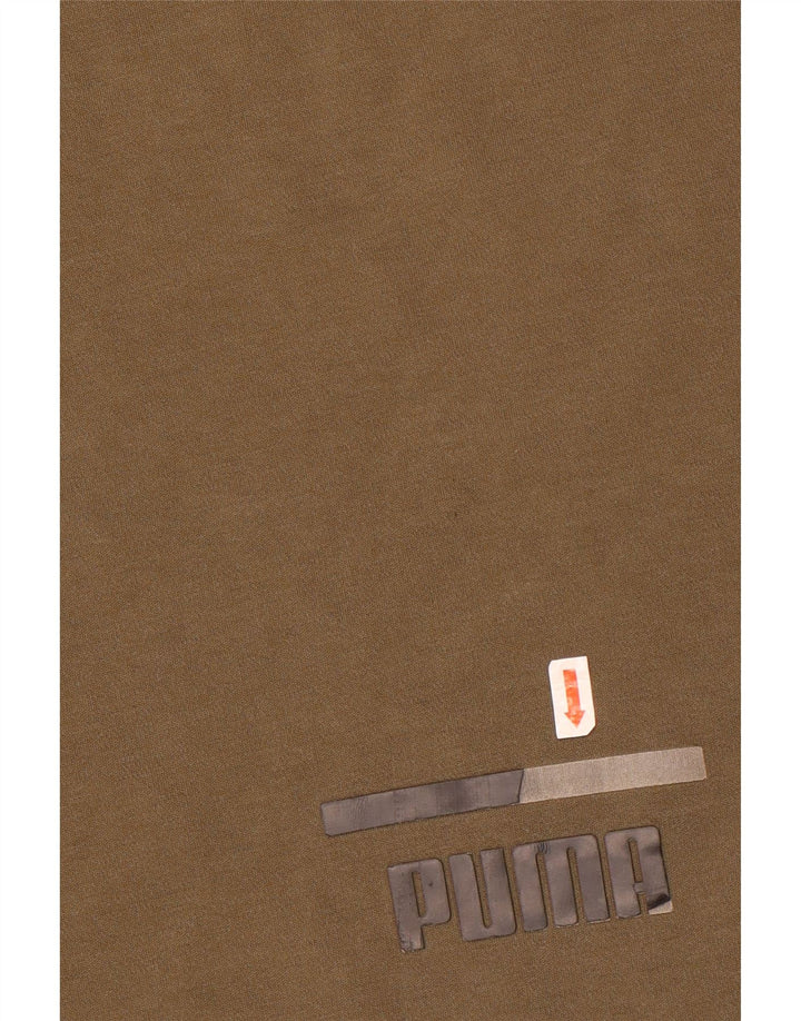 Puma Sweat-shirt graphique pour homme en coton kaki Taille S