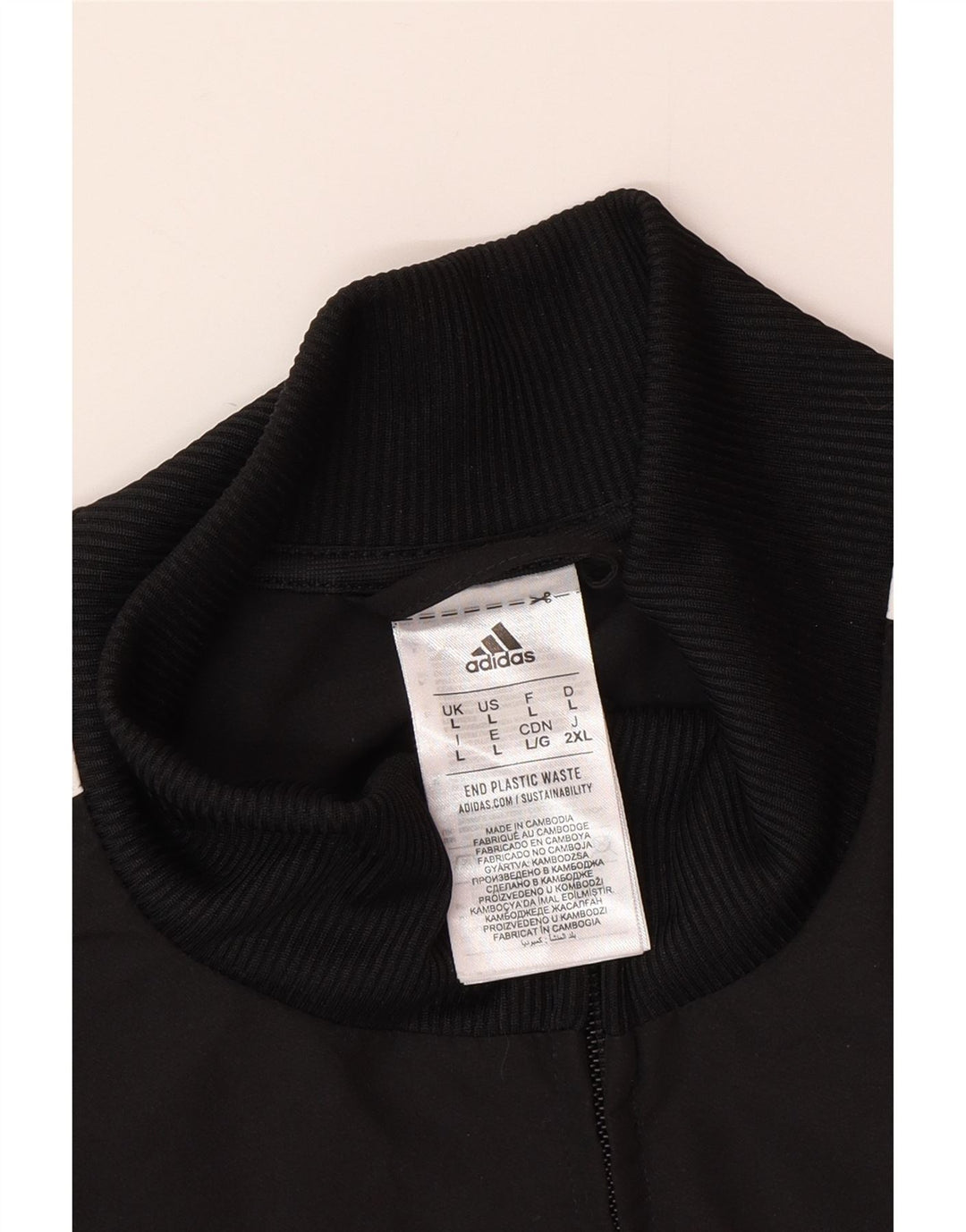 Adidas Veste de survêtement pour homme Large Noir Polyester