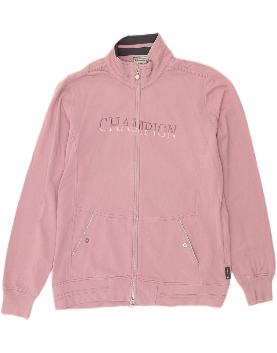Champion Veste de survêtement graphique Easy Fit pour femme UK 14 Rose moyen