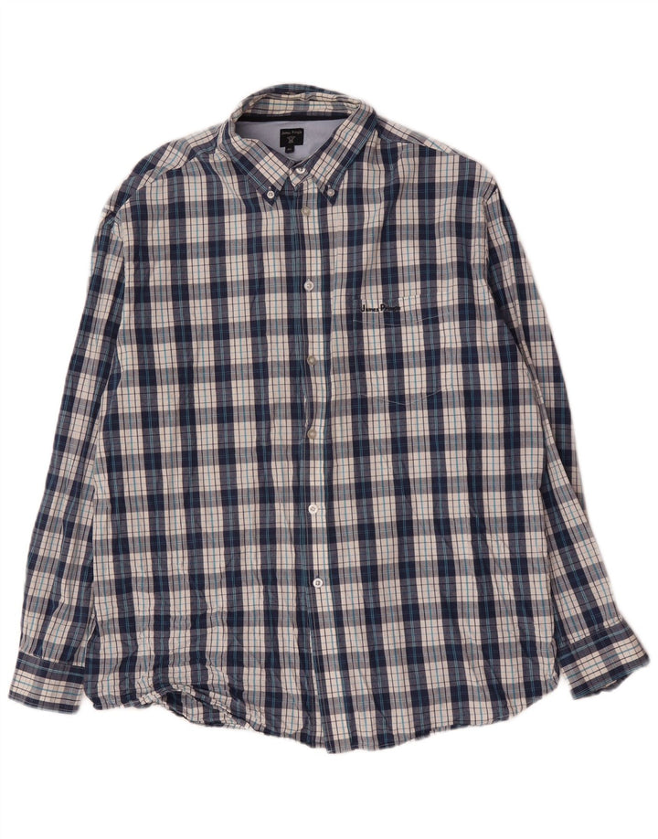 James Pringle Chemise Homme XL Bleu Carreaux Coton