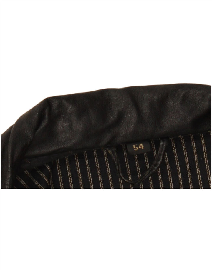 C & A Veste en cuir pour homme EU 54 2XL Cuir noir