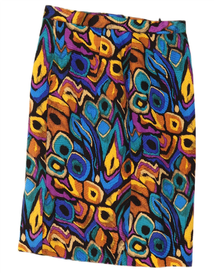 jupe droite femme vintage W32 Grand Ikat multicolore