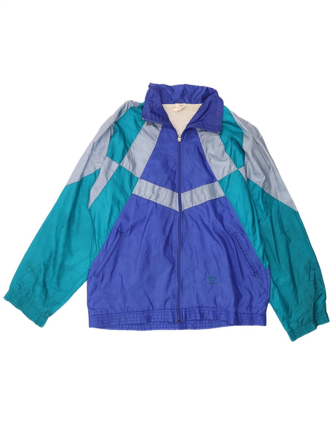 Leopard Veste de survêtement pour homme UK 42/44 Large Bleu Colorblock Nylon