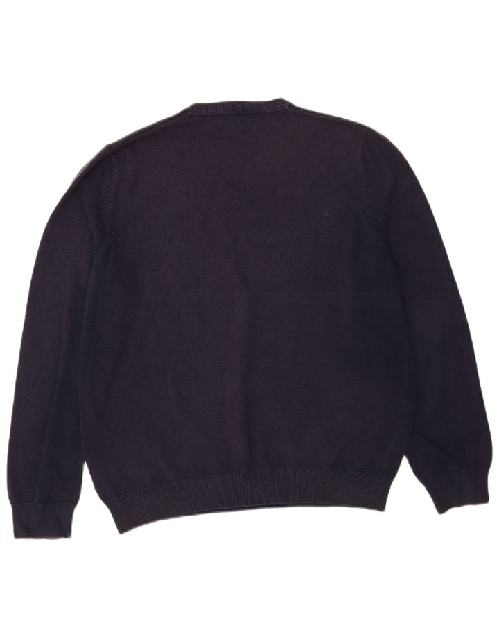 Marks & Spencer Pull col V pour homme en coton bleu marine Taille L