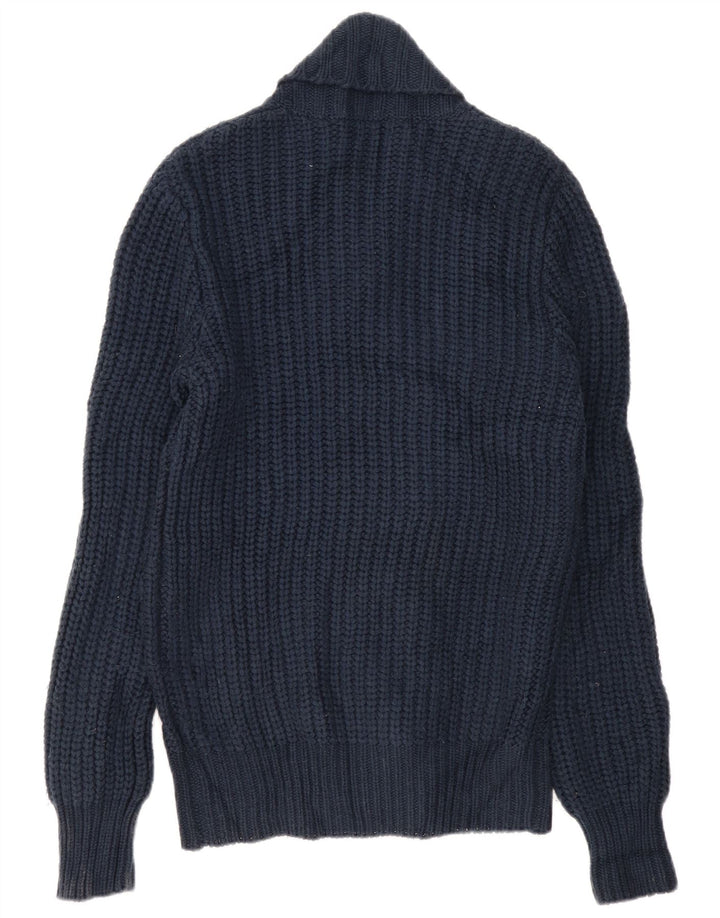 Rifle Mens Cardigan Pull Grand Bleu Marine Acrylique