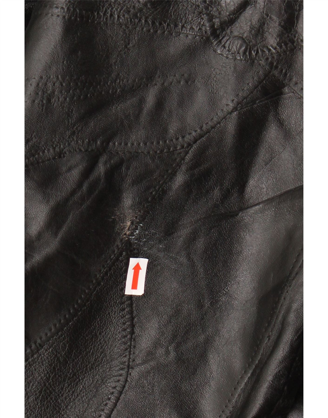 VINTAGE Veste en cuir homme UK 40 Grand cuir noir