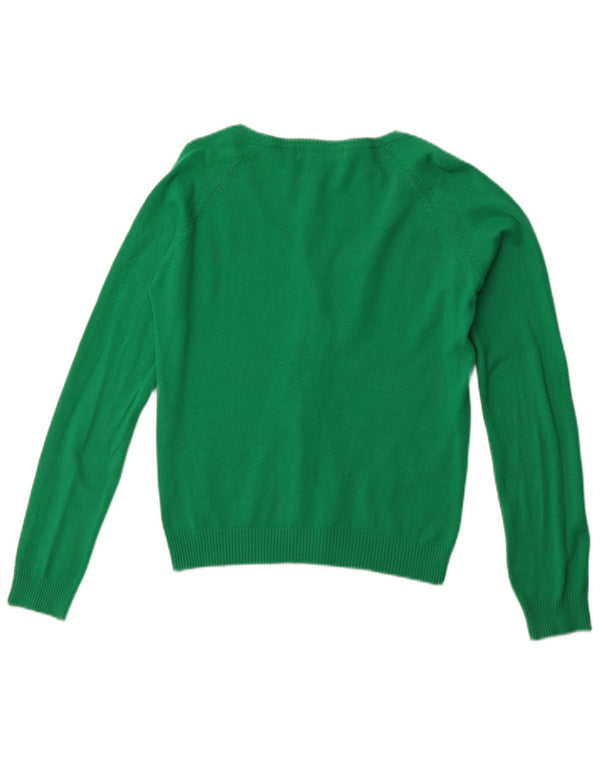 ZARA Femme Cardigan Pull UK 18 XL Vert Coton