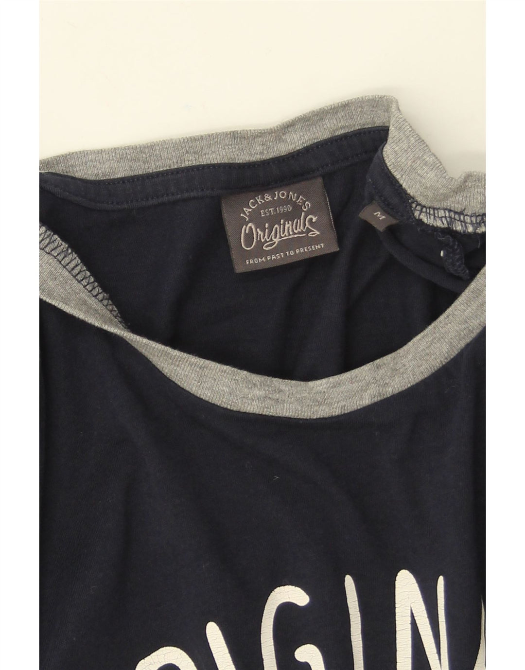 Jack & Jones Haut Graphique à Manches Longues Homme Bleu Marine Moyen Coton