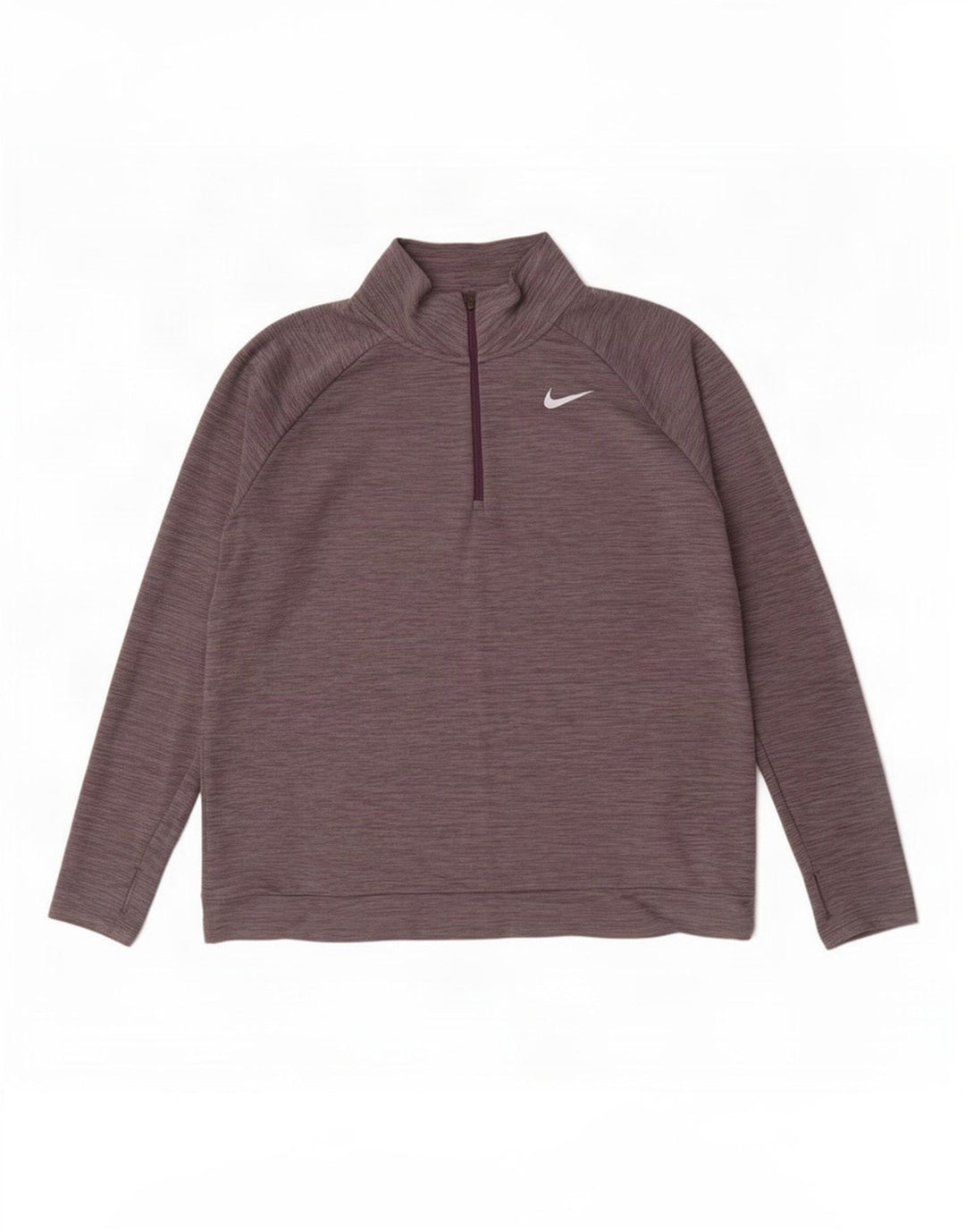 Nike Hommes Dri Fit Zip Neck Pull Survêtement Top XL Gris Moucheté Polyester