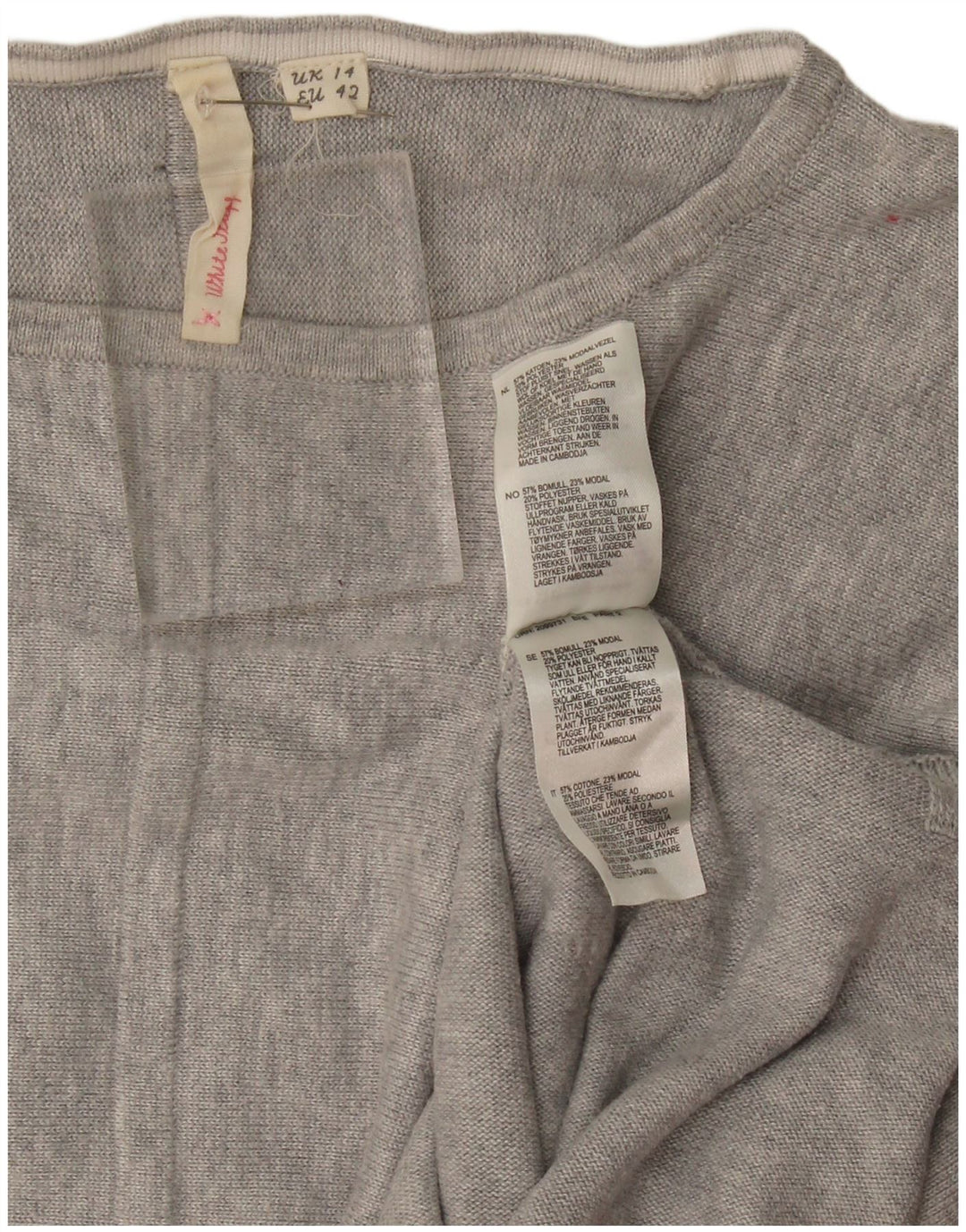 White Stuff Pull col bateau pour femme UK 14 Large Gris Moucheté