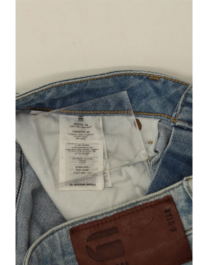 G-Star Jean Slim 3301 Homme W33 L32 Bleu Coton