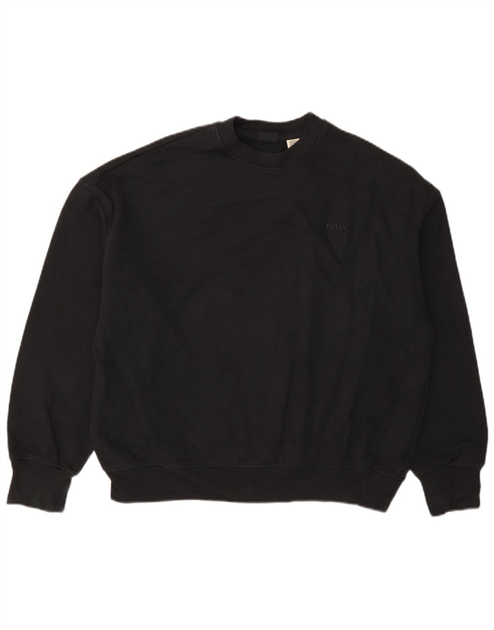 Levi's Sweat-Shirt Oversize Femme UK 6 XS Noir Coton