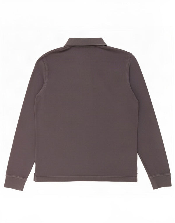 Benetton Polo à Manches Longues Homme Large Bleu Marine Coton