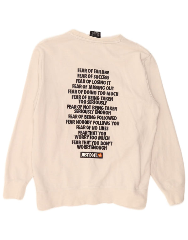Nike Sweat-shirt graphique pour homme en coton blanc Taille S
