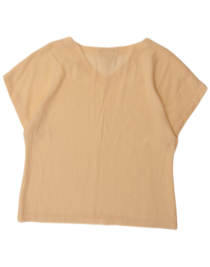 MAX MARA T-Shirt Femme Top UK 14 Large Beige Soie