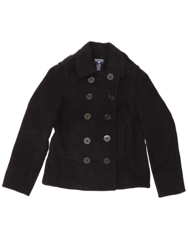 Ralph Lauren Caban Femme UK 14 Laine Noir Moyen
