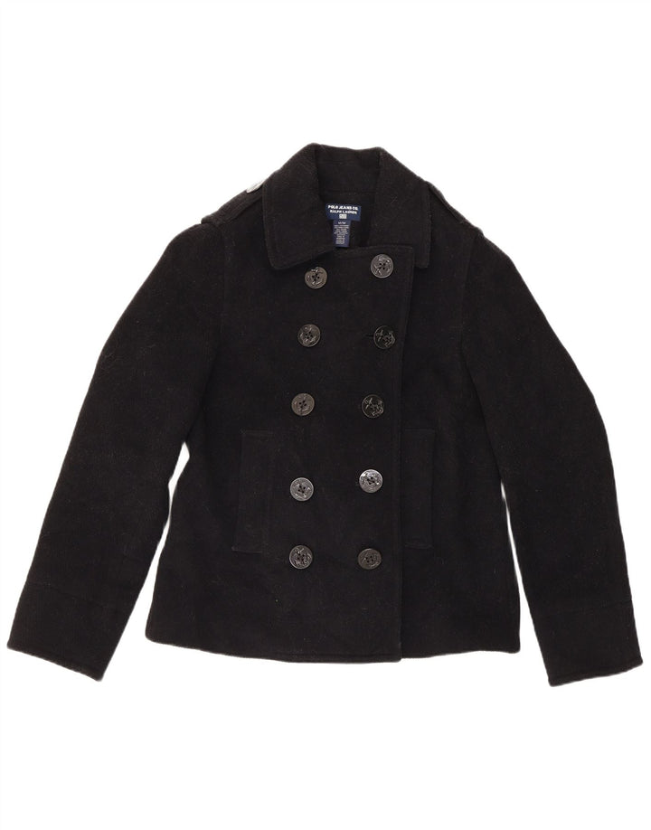 Ralph Lauren Caban Femme UK 14 Laine Noir Moyen