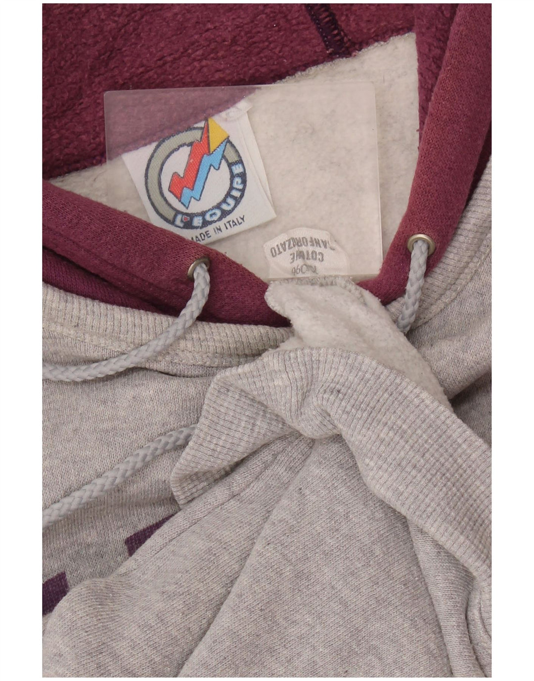 L'Equipe Pull à capuche graphique coupe ample pour femme UK 20 2XL Gris Coton