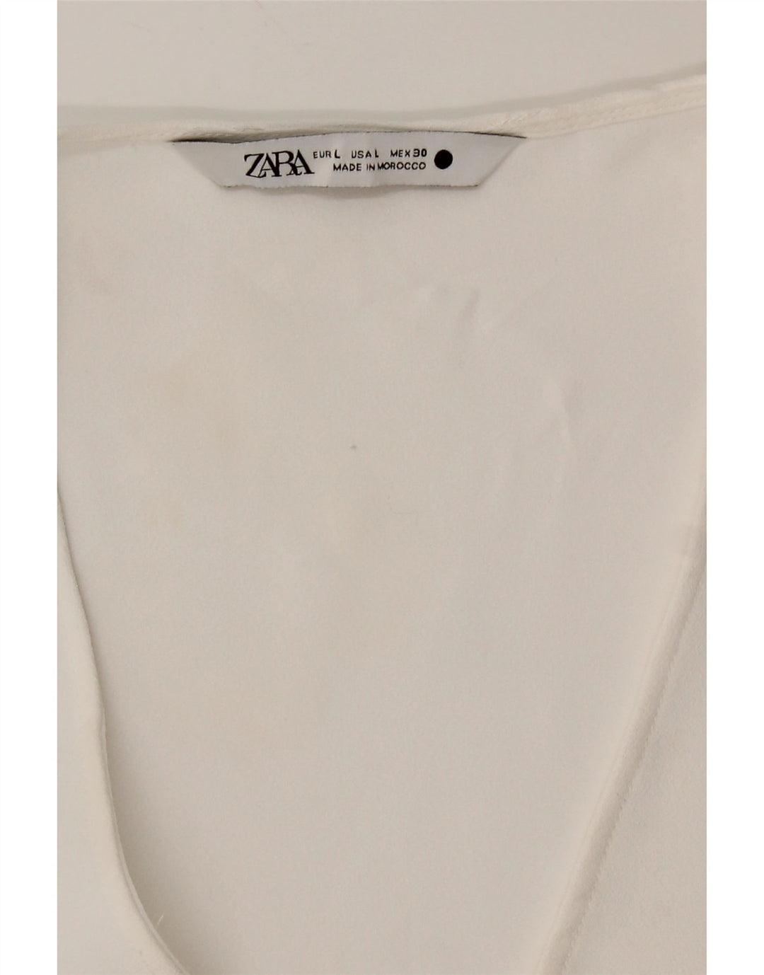 Zara Chemisier à manches longues pour femme UK 16 Large Blanc
