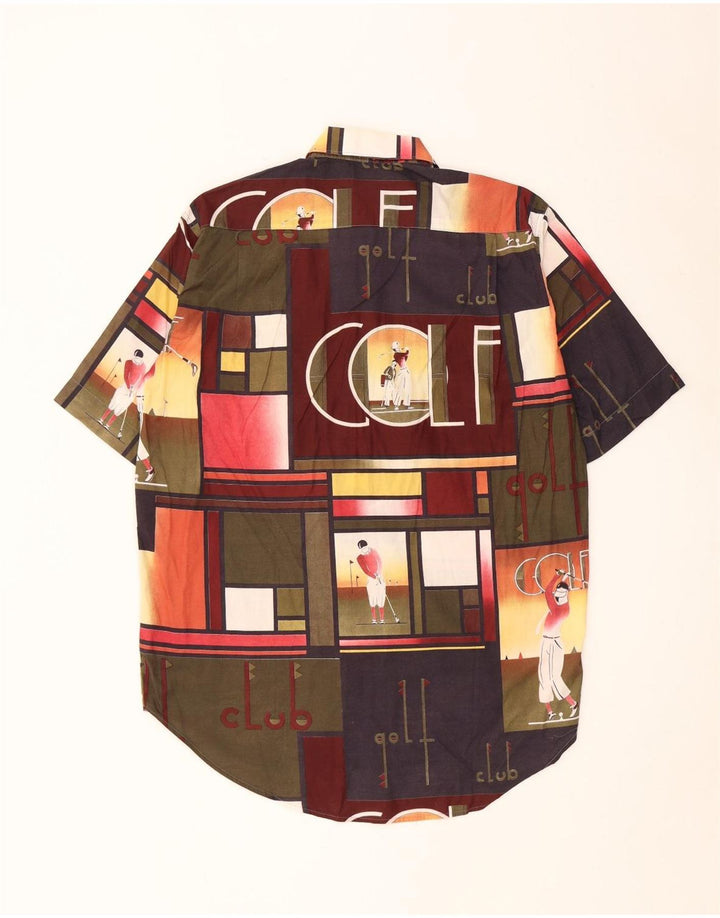 Benetton Chemise à Manches Courtes Homme Petit Patchwork Multicolore Coton