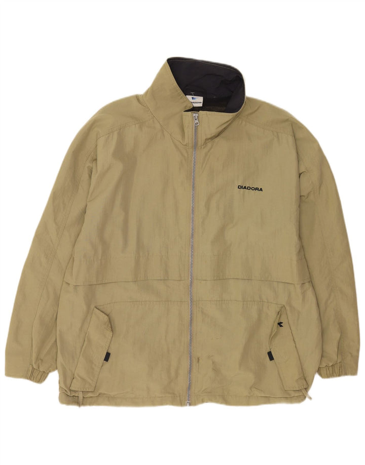 Diadora Veste de pluie coupe ample pour homme UK 36 Small Kaki Polyamide