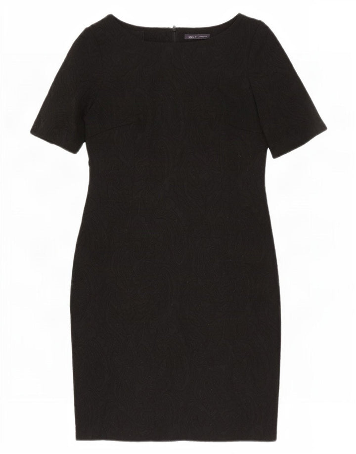 Marks & Spencer Robe fourreau pour femme UK 44 Medium Noir Paisley Polyester