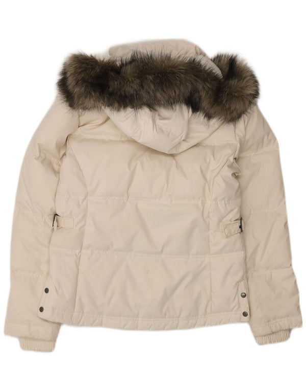 Columbia Veste matelassée surdimensionnée à capuche pour femme UK 10 Small Blanc Polyester
