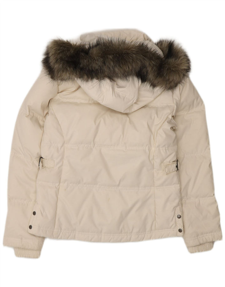 Columbia Veste matelassée surdimensionnée à capuche pour femme UK 10 Small Blanc Polyester