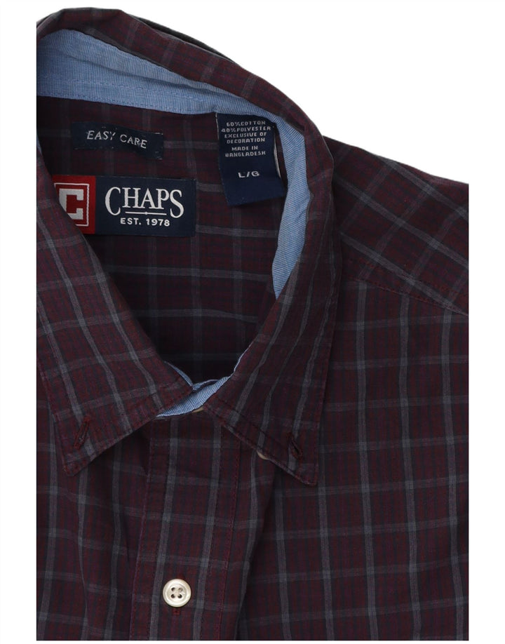Chaps Chemise facile d'entretien pour homme en coton à carreaux bordeaux