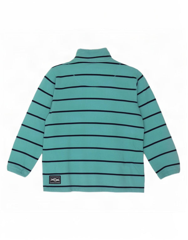 Crew Clothing Sweat-shirt à col zippé pour femme UK 46 Large Rayé Bleu