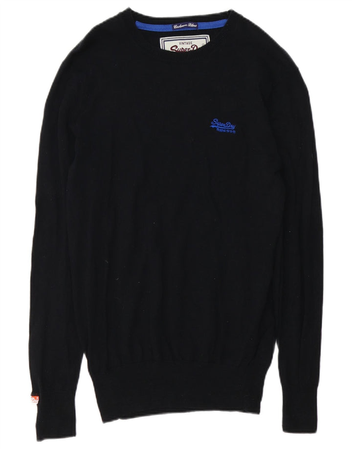Superdry Pull Boat Neck Jumper Homme Noir Moyen Cachemire