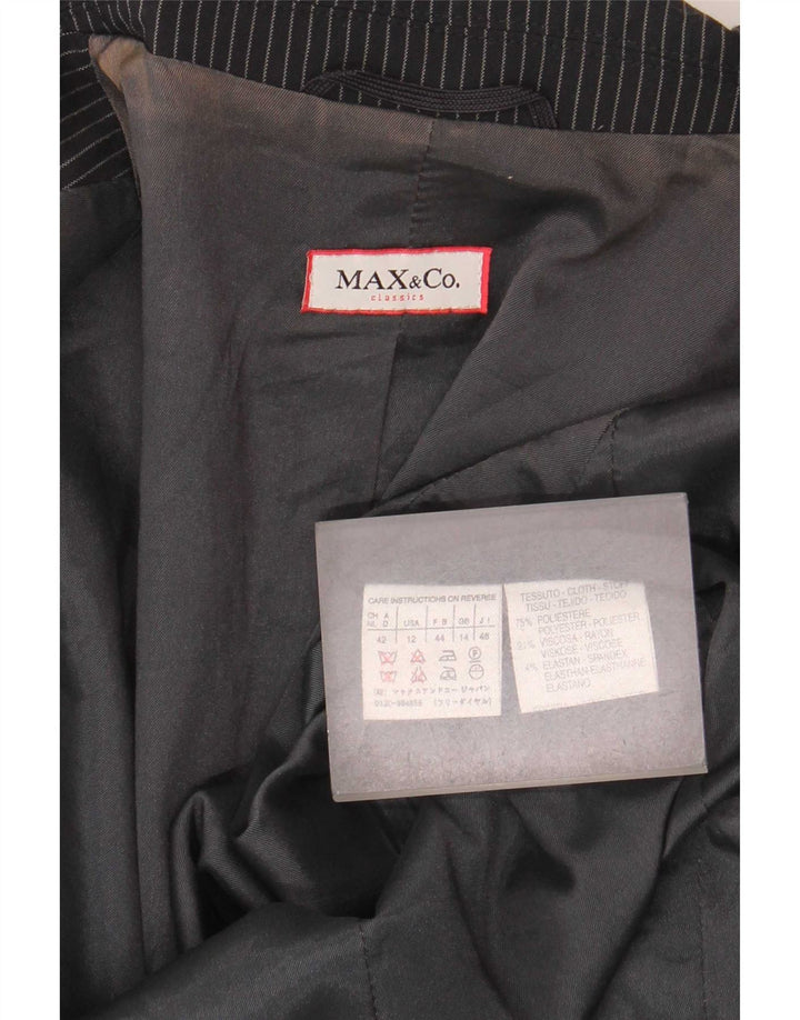 Max & Co. Veste blazer à 2 boutons pour femme UK 14 Grandes rayures noires