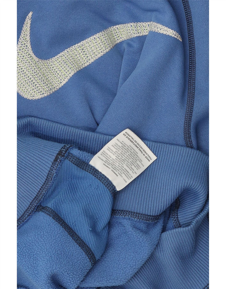 Nike Pull à capuche graphique pour femme UK 10 Petit Bleu Polyester