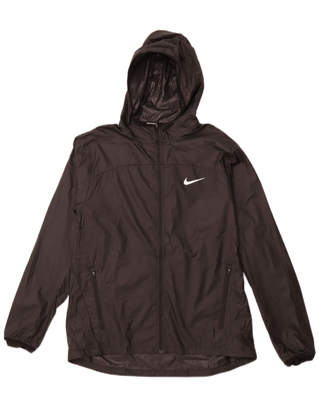 NIKE Veste de pluie à capuche pour homme UK 40 Large Noir Polyester