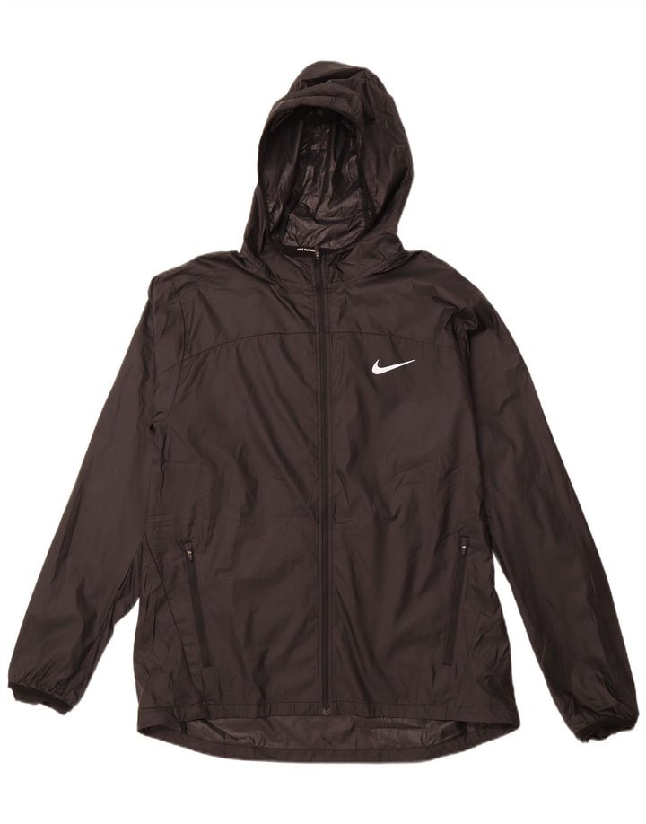NIKE Veste de pluie à capuche pour homme UK 40 Large Noir Polyester