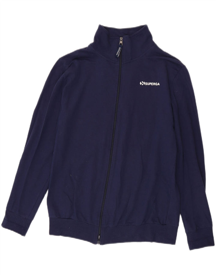 SUPERGA Veste de survêtement pour femme UK 16 Large Bleu marine Coton