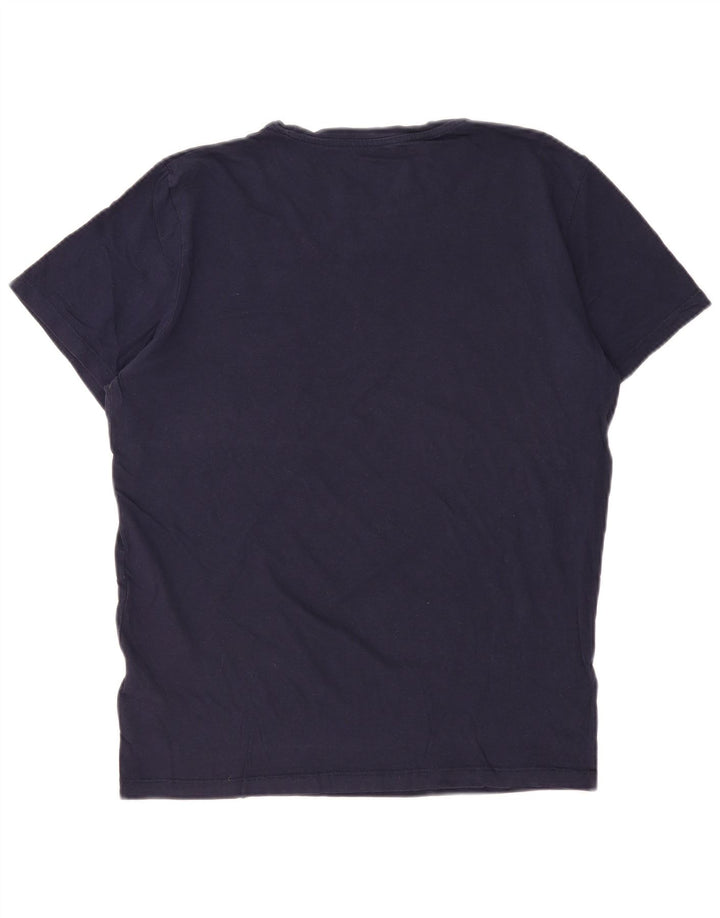 JACK & JONES T-Shirt Graphique Homme Bleu Marine Moyen Coton