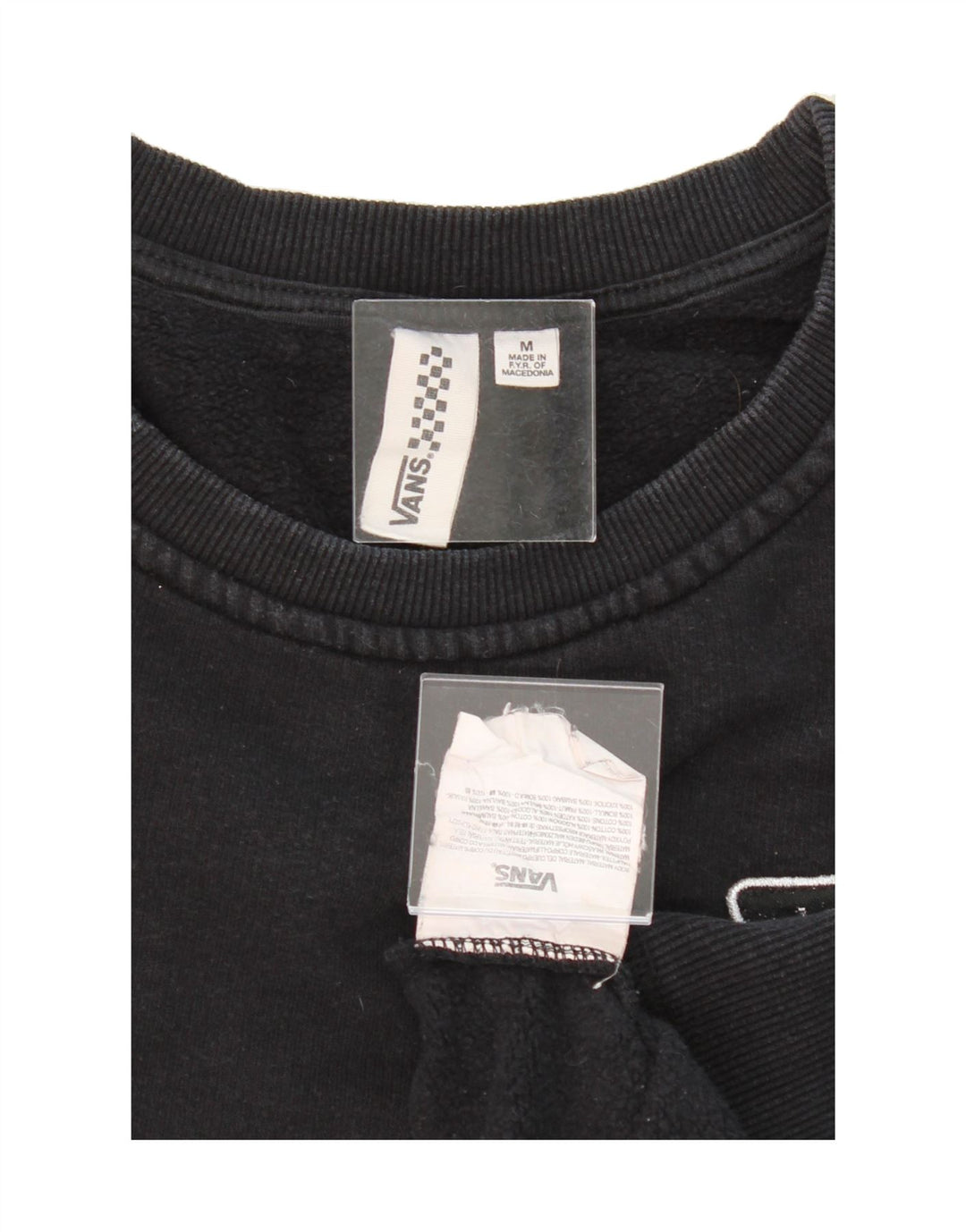 VANS Womens Sweatshirt Jumper UK 14 Medium Black Cotton Vintage Vans and Second-Hand Vans from Messina Hembry 