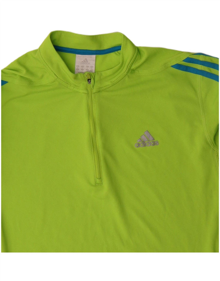 ADIDAS Haut de survêtement à col zippé pour homme en polyester vert moyen