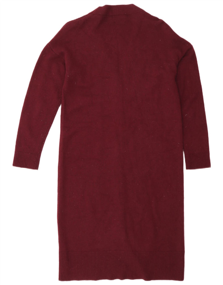 Massimo Dutti Cardigan long pour femme UK 14 Bordeaux moyen